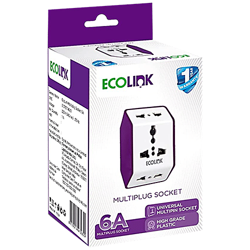 EcoLink Multiplug Socket 6A - High Grade Plastic, 1 pc  