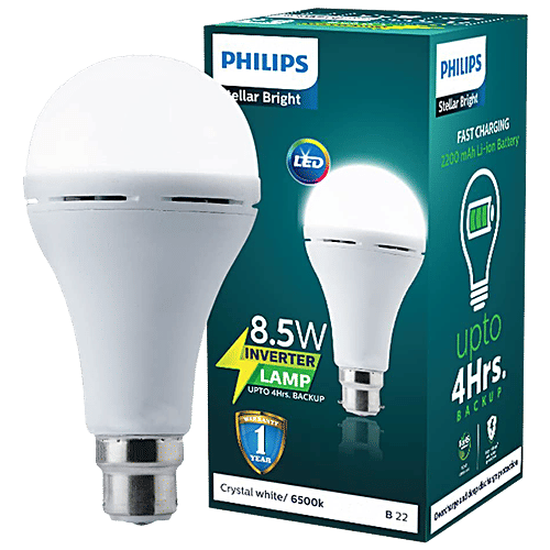 Buy Philips Led Bulb/Inverter Lamp 8.5W, Crystal White, Emergency Online at Best Price of Rs