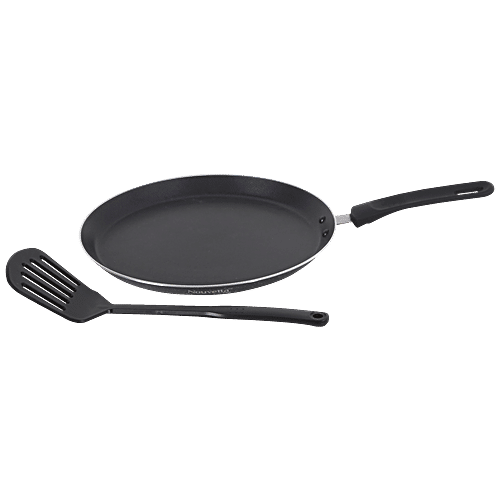 Nouvetta Veneto Non-Stick Aluminium Tawa - Black, 27 Cm, Stove & Induction Friendly, 1 pc (Set of 2)