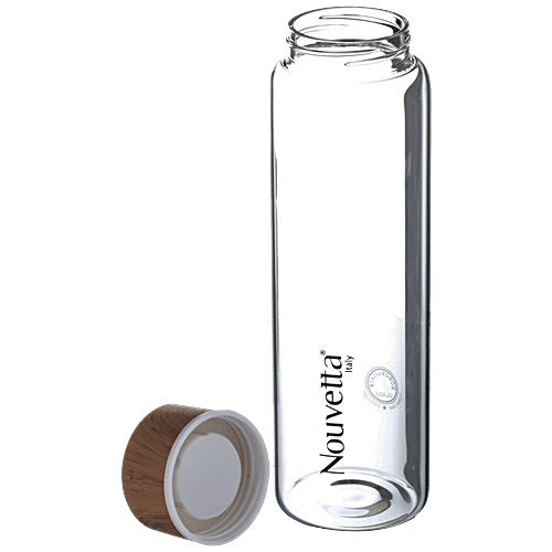 Nouvetta Lyon Borosilicate Bottle - Wooden Lid, 1 L  