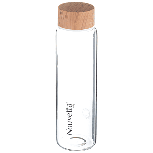 Nouvetta Lyon Borosilicate Bottle - Wooden Lid, 1 L  
