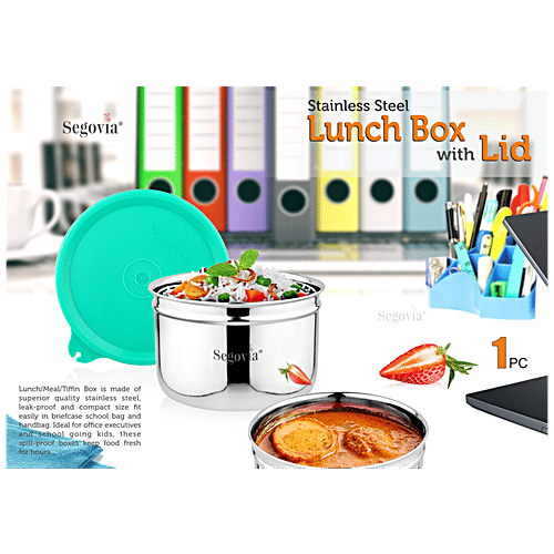 Segovia Stainless Steel Lunch Box/Food Storage/Utility Container With Lid - Rustproof, Teal, 550 ml (1 pc) 
