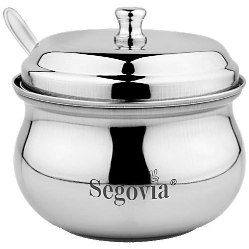 Buy Segovia Stainless Steel Ghee/Oil Pot With Lid & Spoon Rustproof
