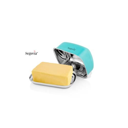 Segovia Stainless Steel Butter & Cheese Dish With Lid - Rustproof, For Fridge & Dinning Table, Teal, 500 ml (1 pc) 