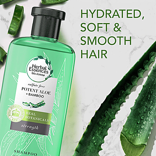 Herbal Essences Potent Aloe & Bamboo Shampoo - For Strength, Free Of Sulphates, Silicones & Paraben, 400 ml  