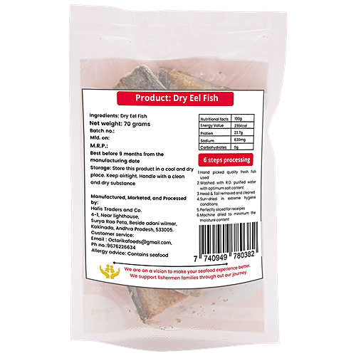 Octorika Dry Eel Fish - Nutritious, High In Protein, 70 g