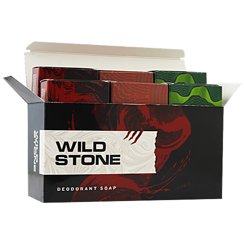 Wild Stone Deodorant Soap Combo - Ultra Sensual, Forest Spice & Musk, Long-Lasting Fragrance, 100 g (Pack of 6)