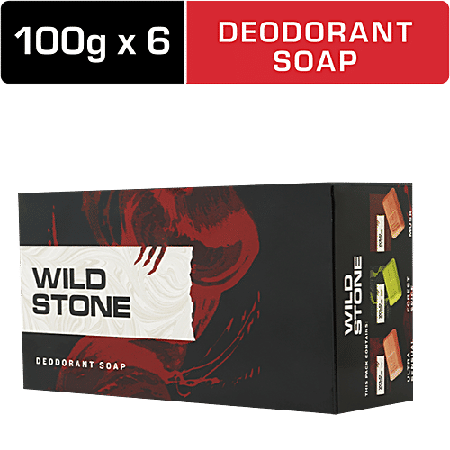 Wild Stone Deodorant Soap Combo - Ultra Sensual, Forest Spice & Musk, Long-Lasting Fragrance, 100 g (Pack of 6)