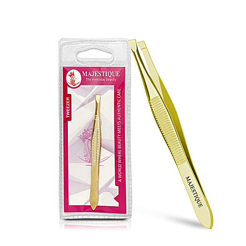 Majestique Tweezer - Anti Skid Design, High Density Capacity, Shape Eyebrows, Pluck Stray Hairs, 1 pc