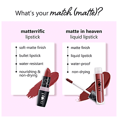 Plum Matterrific Lipstick - Highly Pigmented, Nourishing, Non-Drying, 100% Vegan & Cruelty Free, 4.2 g Upside Brown - 126 