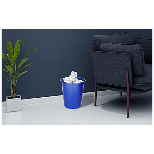 Princeware Waste/Dustbin/Bucket - Deluxe, 100% Virgin Plastic, Strong & Durable, Small, Blue, 7 L (1 pc)