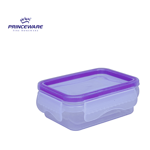 Princeware Click N Seal Rectangular Package Container - Plastic, Leak Proof, BPA Free, 160 ml (1 pc)