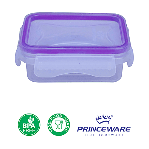 Princeware Click N Seal Rectangular Package Container - Plastic, Leak Proof, BPA Free, 160 ml (1 pc)