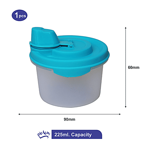Princeware Easy Pour Package Container - Plastic, Leak Proof, BPA Free, Blue, 225 ml (1 pc)