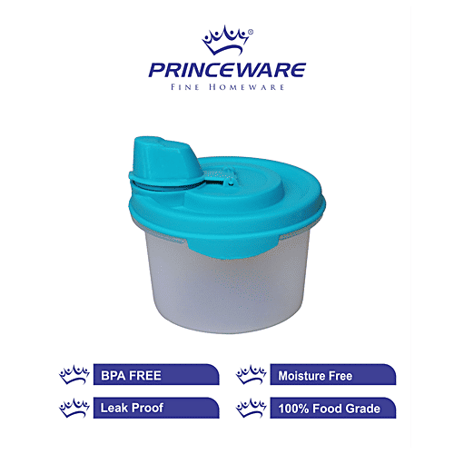 Princeware Easy Pour Package Container - Plastic, Leak Proof, BPA Free, Blue, 225 ml (1 pc)