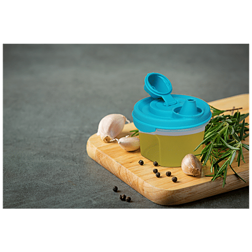 Princeware Easy Pour Package Container - Plastic, Leak Proof, BPA Free, Blue, 225 ml (1 pc)