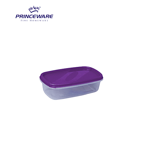 Princeware Store Fresh Rectangular Package Container - Plastic, Durable, BPA Free, Voilet, 475 ml