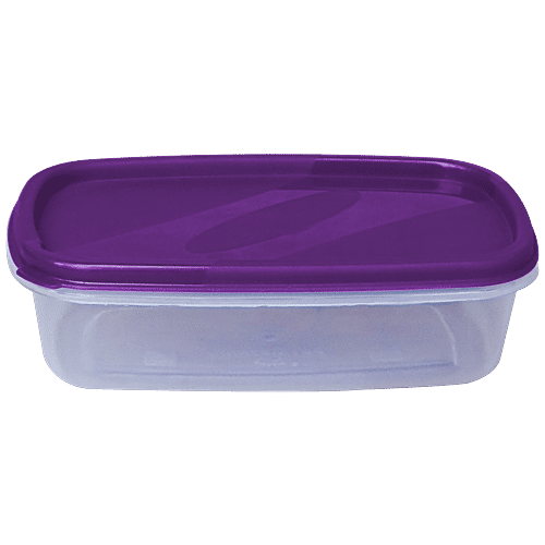 Princeware Store Fresh Rectangular Package Container - Plastic, Durable, BPA Free, Voilet, 475 ml