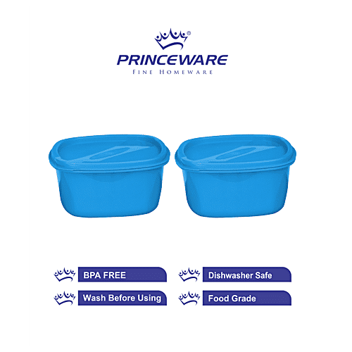 Buy Princeware Store Fresh Square Container Plastic, Dishwasher Safe