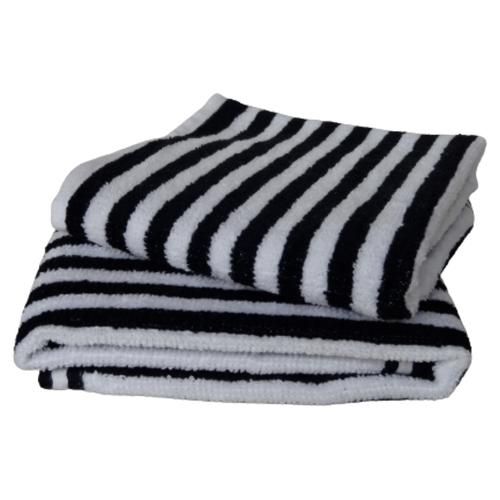 Bathroom Towels By Zara Martina Bonjour Pattern Black White