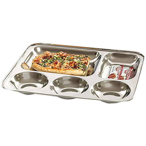 Buy HAZEL Stainless Steel Rectangle Lunch Plate/Bhojan Patra With