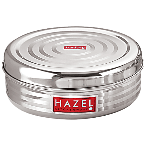 Hazel Stainless Steel SR Puri Dabba Food Container S9 - Food Grade, Durable, 750 ml  