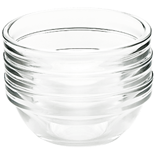Buy Borosil Stackable Premium Glass Bowl Transparent, Microwave Safe
