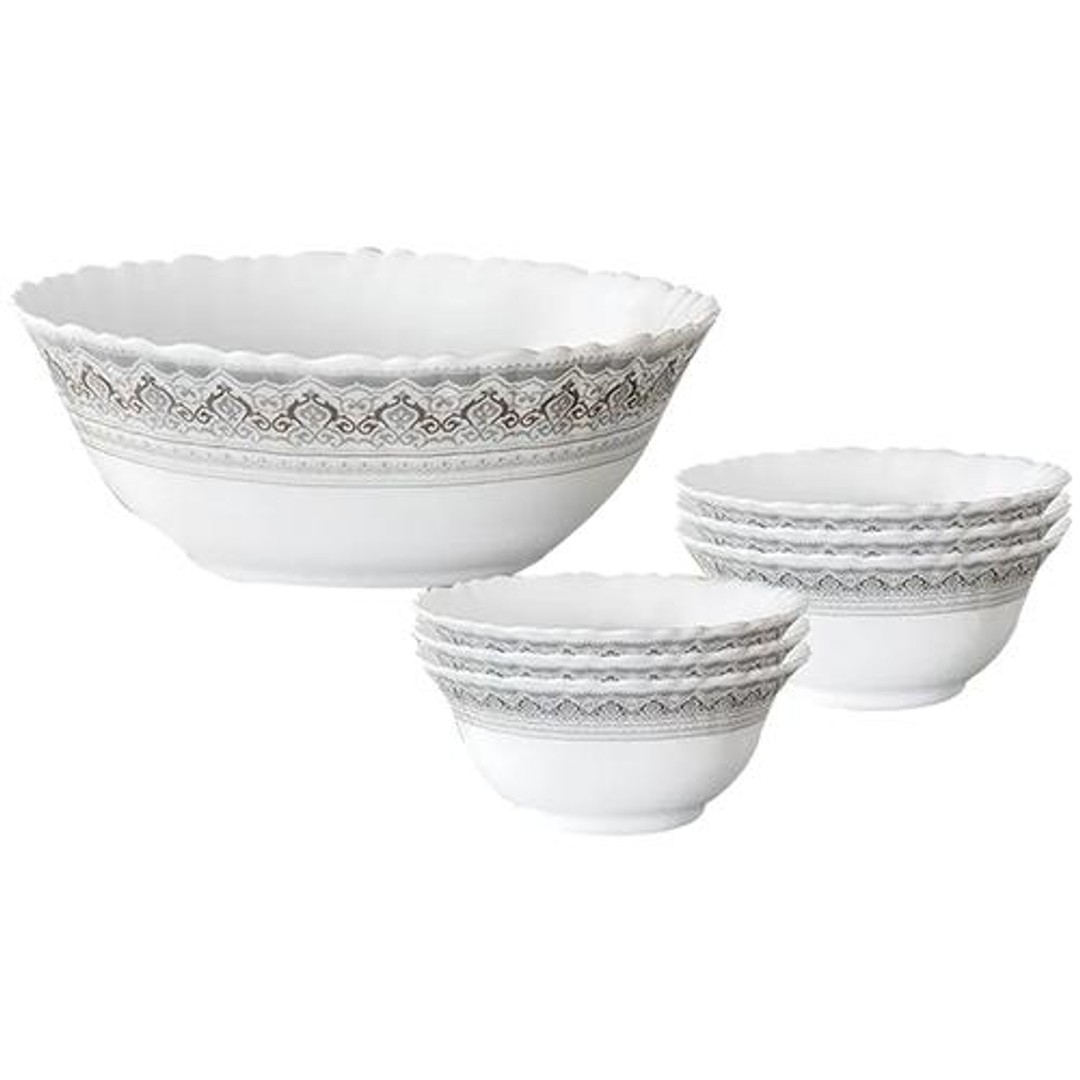 Buy Larah by Borosil Classic Opal Ware Pudding Set Microwave Safe
