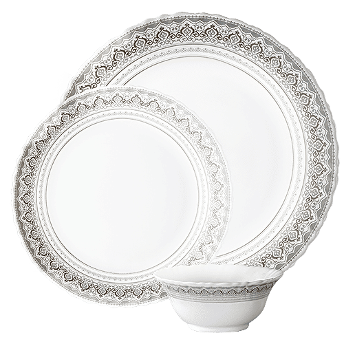 Buy Larah by Borosil Classic Opal Ware Dinner/Crockery Set Opal Glass