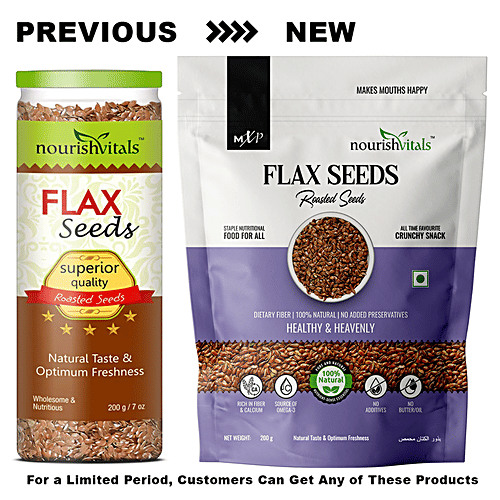 Nourishvitals Flax Roasted Seeds Rich In Fiber & Calcium, Source Of