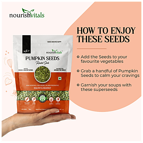 Buy Nourishvitals Pumpkin Seeds Roasted, Rich Source of Protein & Fiber, No Added