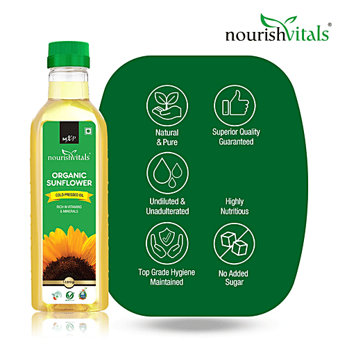 Nourishvitals Organic Sunflower Cold Pressed Oil Rich In Vitamins