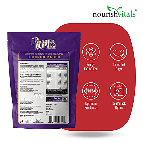 Buy Nourishvitals Mix Berries Natural, No Added Preservatives Delicious, Healthy & Exotic