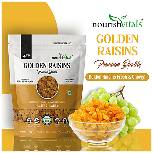 Buy Nourishvitals Golden Raisins Premium Quality, No Added Preservatives, Healthy & Heavenly