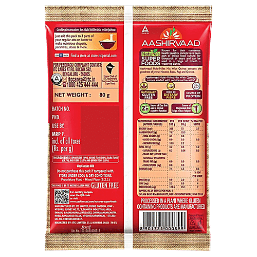 Aashirvaad Nature's Super Foods Multi-Millet Mix With Quinoa - Healthy, Rich In Fibre, 80 g (Pack of 10)