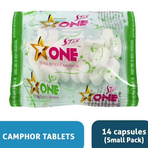 Star One Pure Camphor Tablets - Refreshing Aroma, Leaves No Residue, 14 pcs  