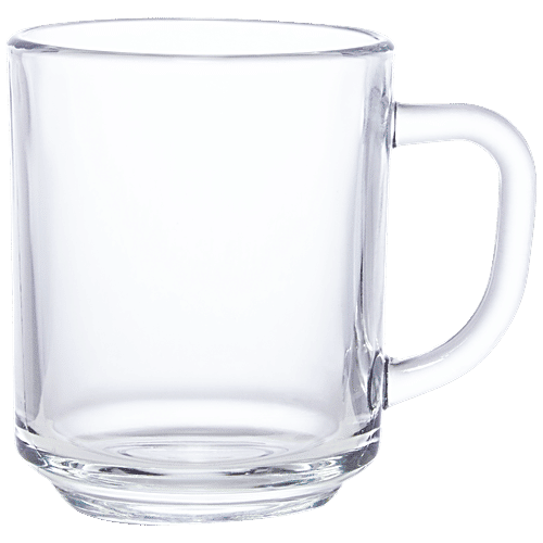 Roxx Tea/Coffee Glass Mug - Transparent, Canary, 250 ml (Set of 6) 