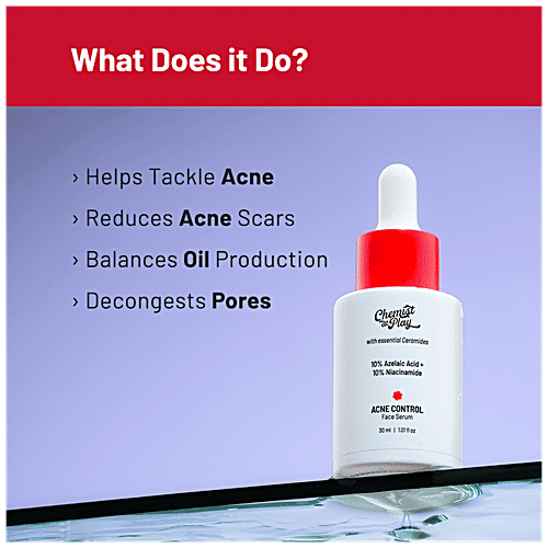 Chemist At Play Acne Control Face Serum - Cleans Pores, Reduces Breakouts, 30 ml