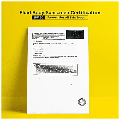 SunScoop Fluid Body Sunscreen - SPF 60, No White Cast, Non Comedogenic, 125 ml  