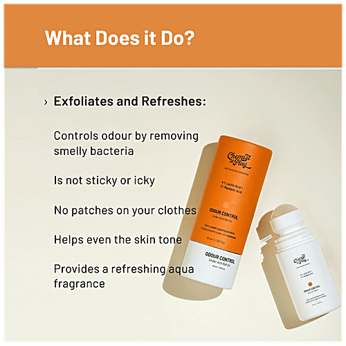 Chemist At Play Odour Control Under Arm Roll-On - Aqua Fragrance, Prevents Sweat Causing Bacteria, 40 ml