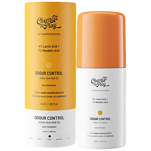 Chemist At Play Odour Control Under Arm Roll-On - Aqua Fragrance, Prevents Sweat Causing Bacteria, 40 ml