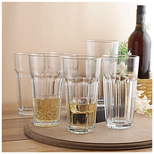 Pasabahce Casablanca Tempered Whisky Glass - 52707, Sturdy, High Quality, Freezer Safe, 475 ml (Set of 6) 