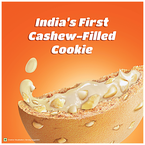 Sunfeast Mom's Magic Cashew Fills, Centre-Filled Cookies With Cashew & Molten Crème - Tea-Time Snack, 75 g Pouch