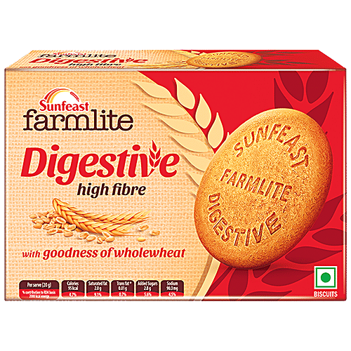 Sunfeast Farmlite - Digestive Biscuit, High Fibre, Low Calories, With Goodness Of Wheat, 250 g Carton 