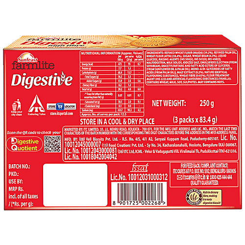 Buy Sunfeast Farmlite Digestive Biscuit, High Fibre, Low Calories