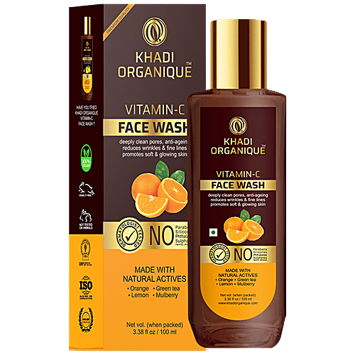 Buy Khadi Organique Vitamin C Face Wash Deeply Cleans Pores, Reduces Wrinkles, Antiageing