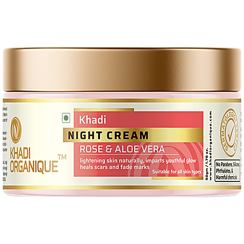 Buy Khadi Organique Night Face Cream Rose, Aloe Vera, Lighten Skin