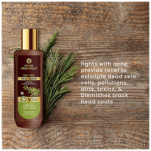 Buy Khadi Organique Tea Tree Face Wash Removes Tan, Anti Acne