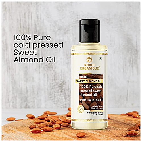Buy Khadi Organique Sweet Almond Oil 100 Cold Pressed, For Glowing