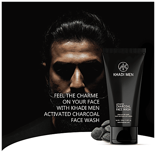 Buy Khadi Men Charcoal Face Wash Detoxifies The Skin, Promotes